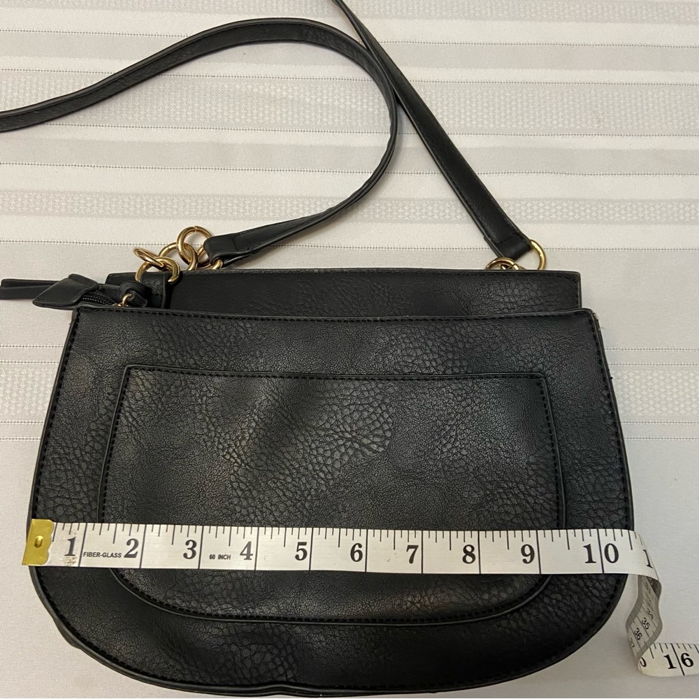 Liz Soto Black & Brown Bridle Bit Saddle Bag Style Womens Crossbody Bag - Picture 8 of 10